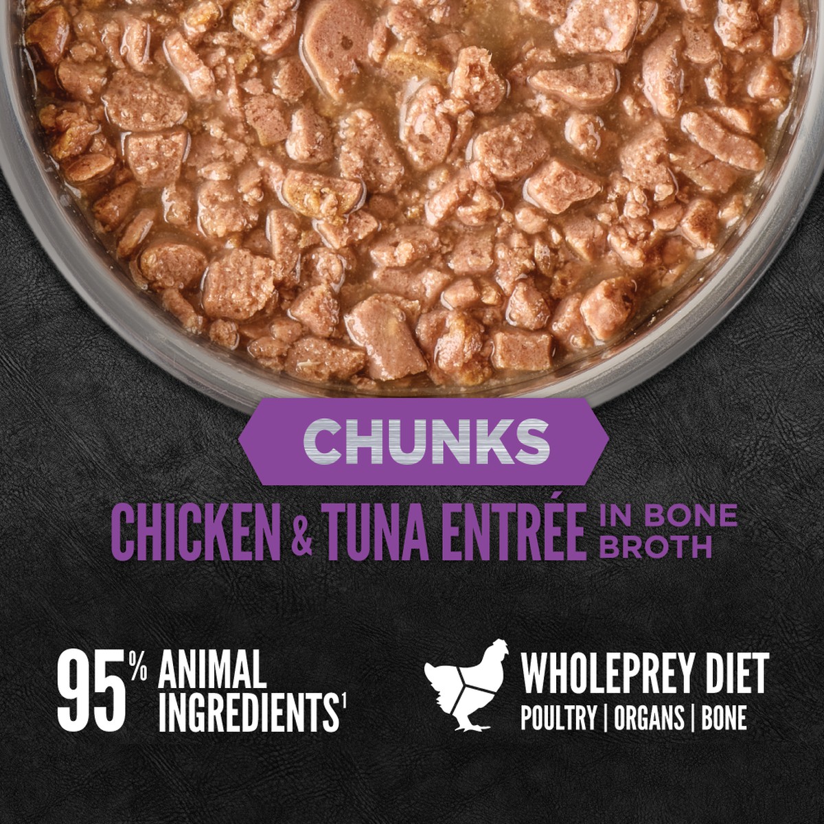 Orijen Chunks & Shreds, Chicken & Tuna Recipe for Kittens Grain Free Wet Cat Food 3oz*12 / 85g*12 | 13420-KTVS