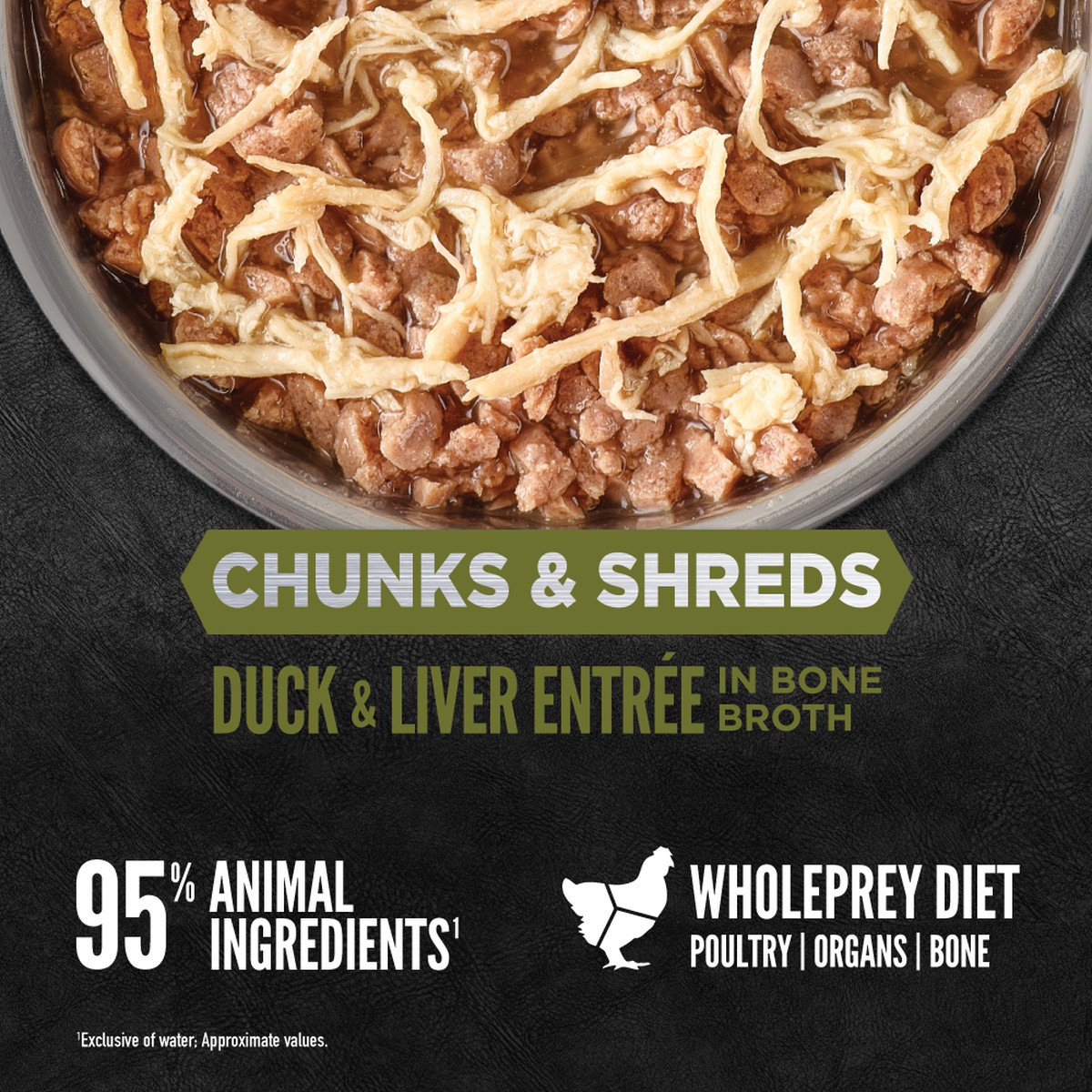 Orijen Chunks & Shreds, Duck & Liver Entrée Grain Free Wet Cat Food 3oz*12 / 85g*12 | 14679-VNER