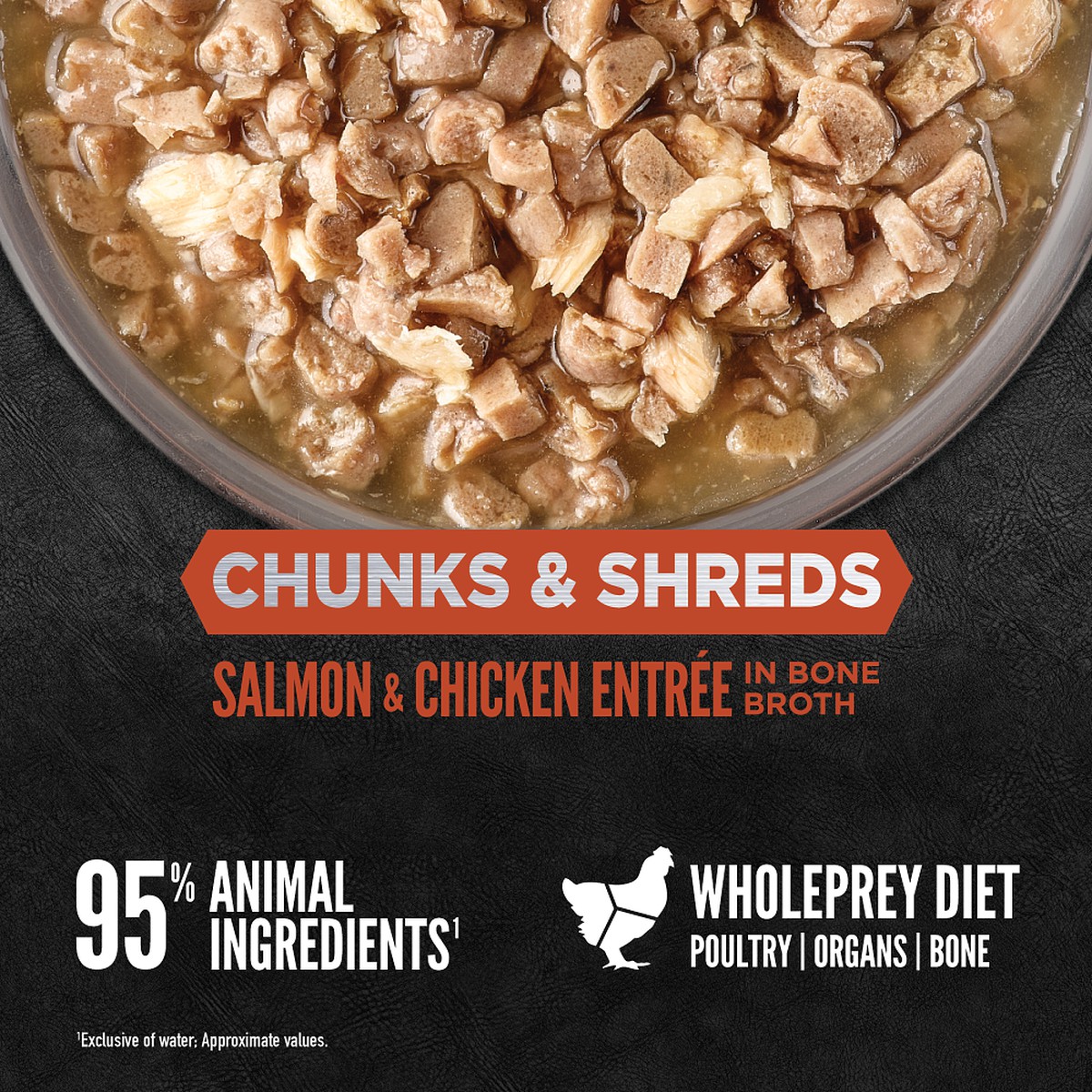 Orijen Chunks & Shreds, Salmon & Chicken Entrée Grain Free Wet Cat Food 3oz*12 / 85g*12 | 61593-GFIW