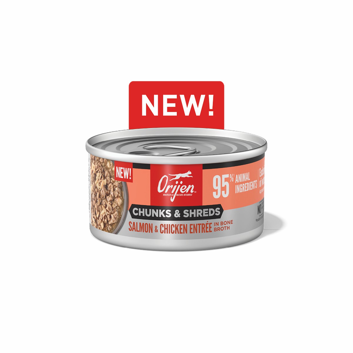 Orijen Chunks & Shreds, Salmon & Chicken Entrée Grain Free Wet Cat Food 3oz*12 / 85g*12 | 61593-GFIW