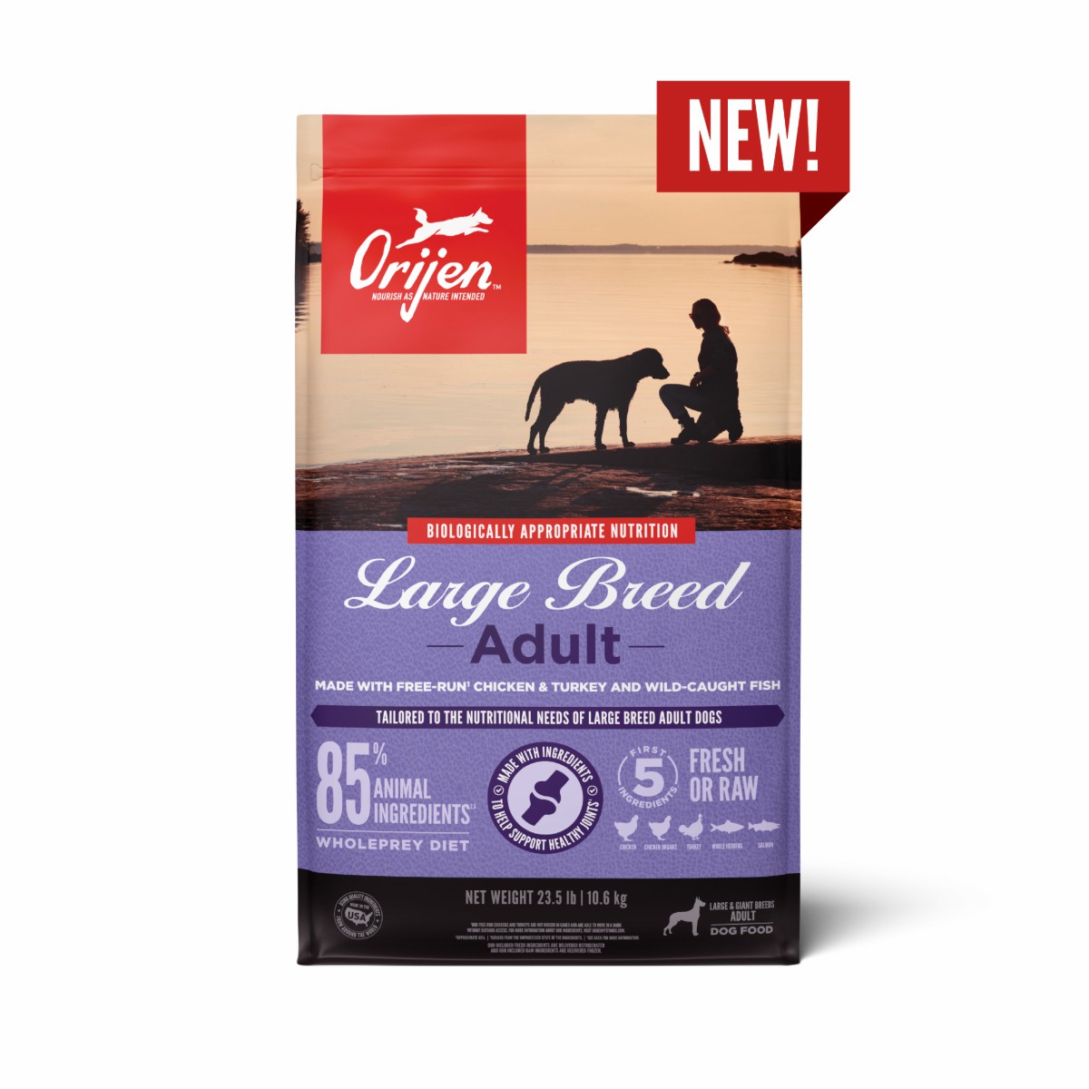 Orijen Large Breed Adult Recipe Grain Free Dry Dog Food 23.5lb / 10.6kg | 40839-UDTB