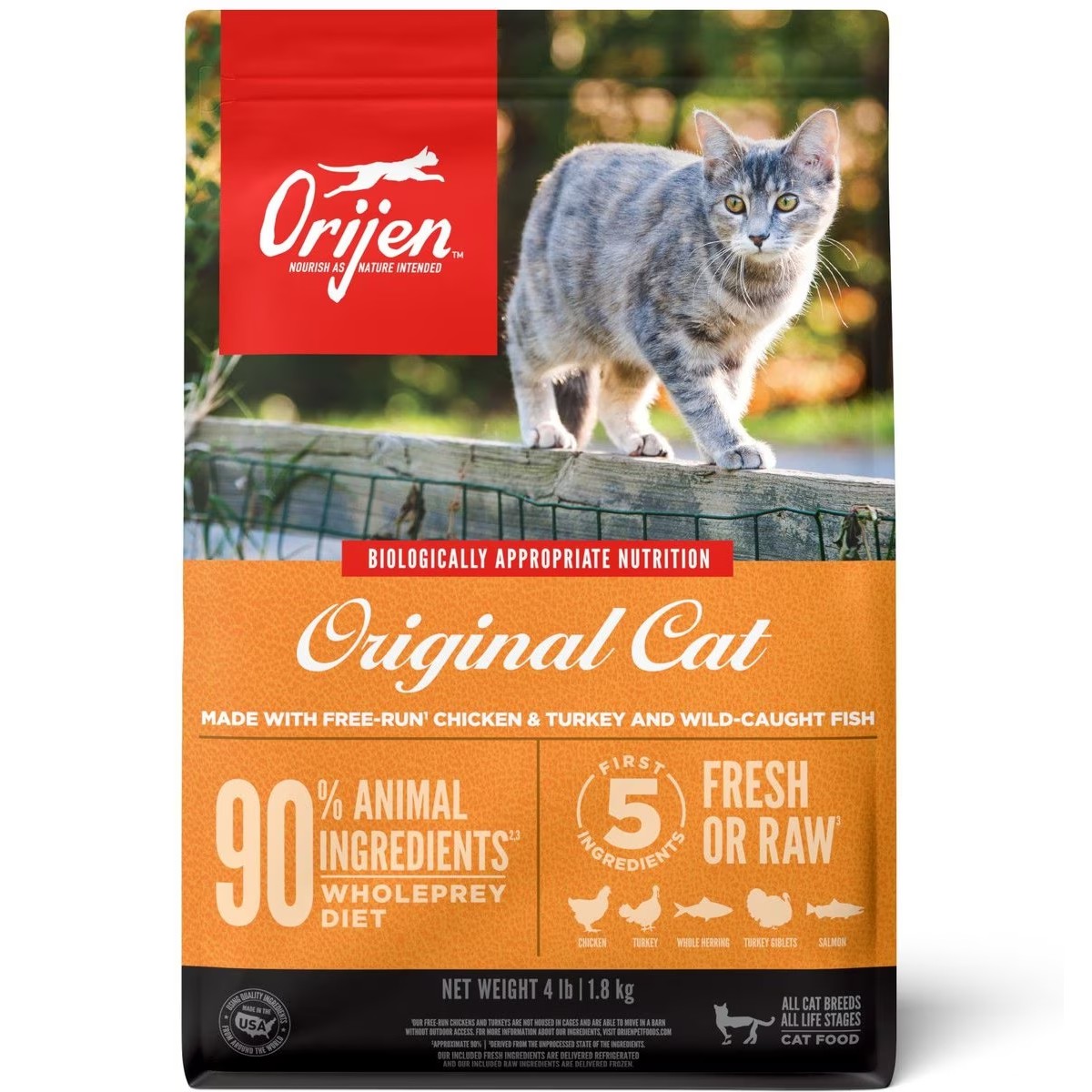 Orijen Original Cat Grain Free Dry Cat Food 4lb / 1.8kg | 20139-OFAJ