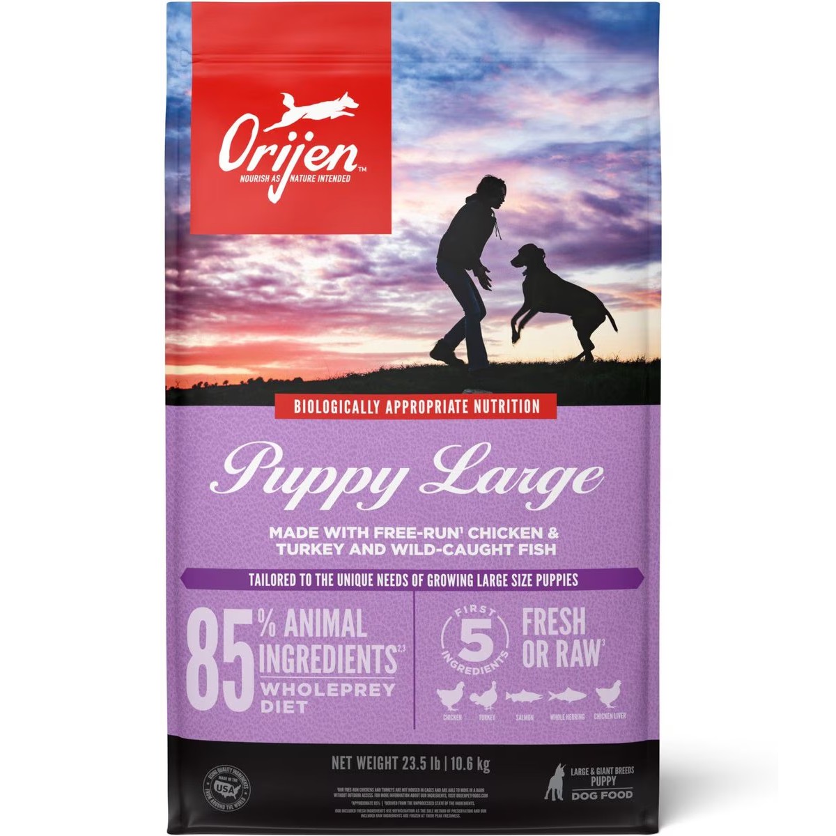 Orijen Puppy Large Grain Free Dry Dog Food 23.5lb / 10.6kg | 96248-OAQG