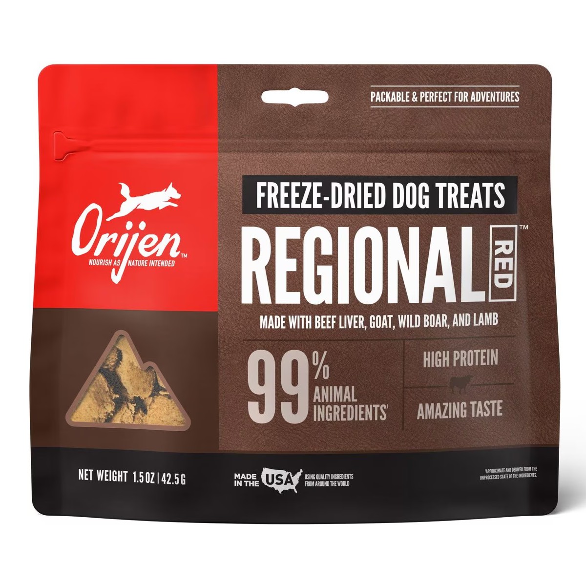 Orijen Regional Red Free Freeze-Dried Dog Treats 1.5oz / 42.5g | 21537-BOIF