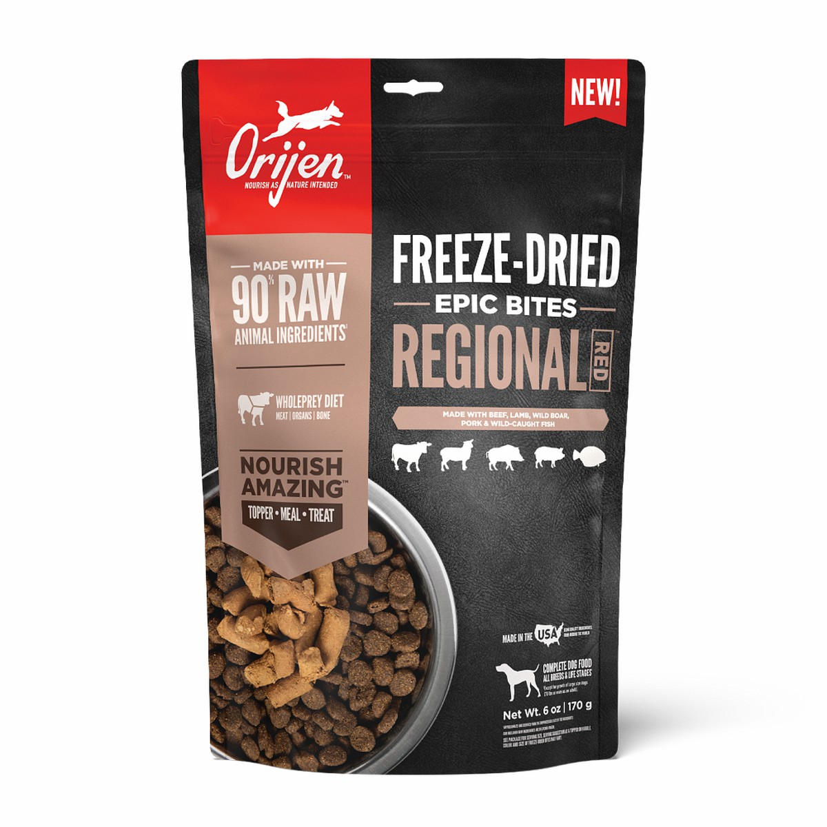 Orijen Regional Red™, Epic Bites Grain Free Freeze-Dried Food 6oz / 170g | 76293-AZNW