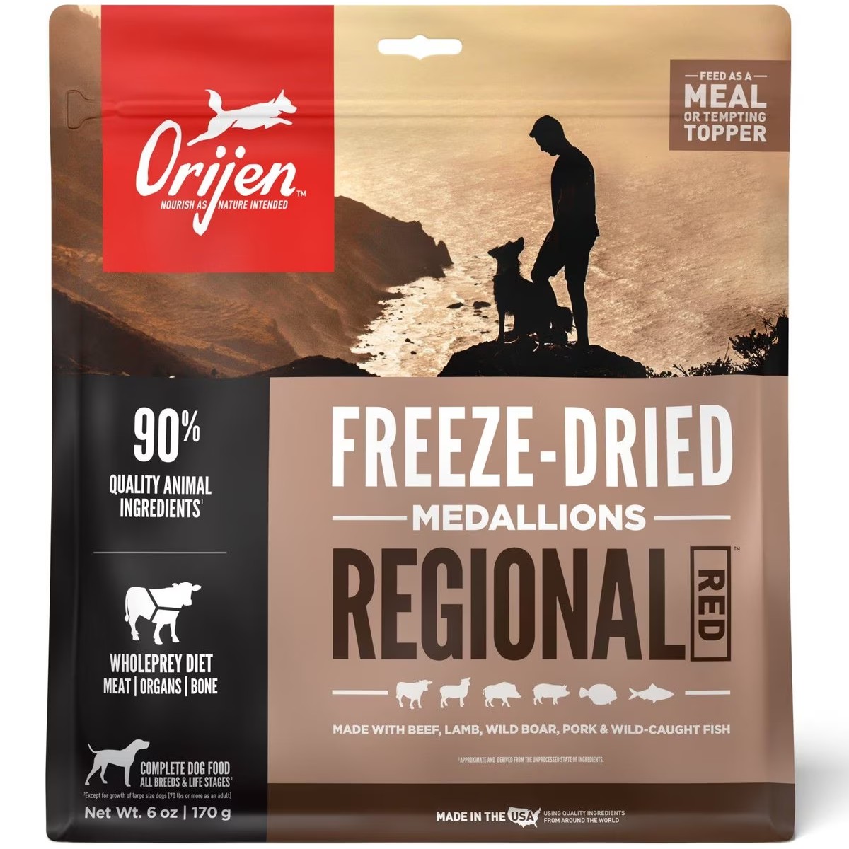 Orijen Regional Red, Freeze-Dried Food Medallions Grain Free Freeze-Dried Dog Food 6oz / 170g | 92675-UZEQ