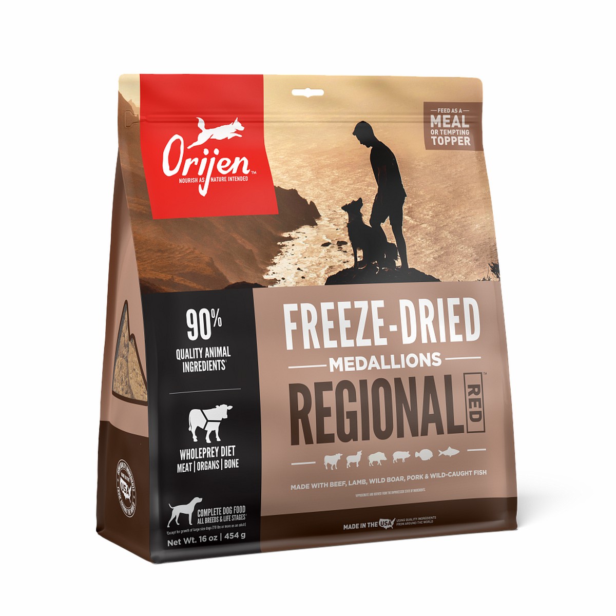 Orijen Regional Red, Freeze-Dried Food Medallions Grain Free Freeze-Dried Dog Food 16oz / 454g | 13459-JDNS