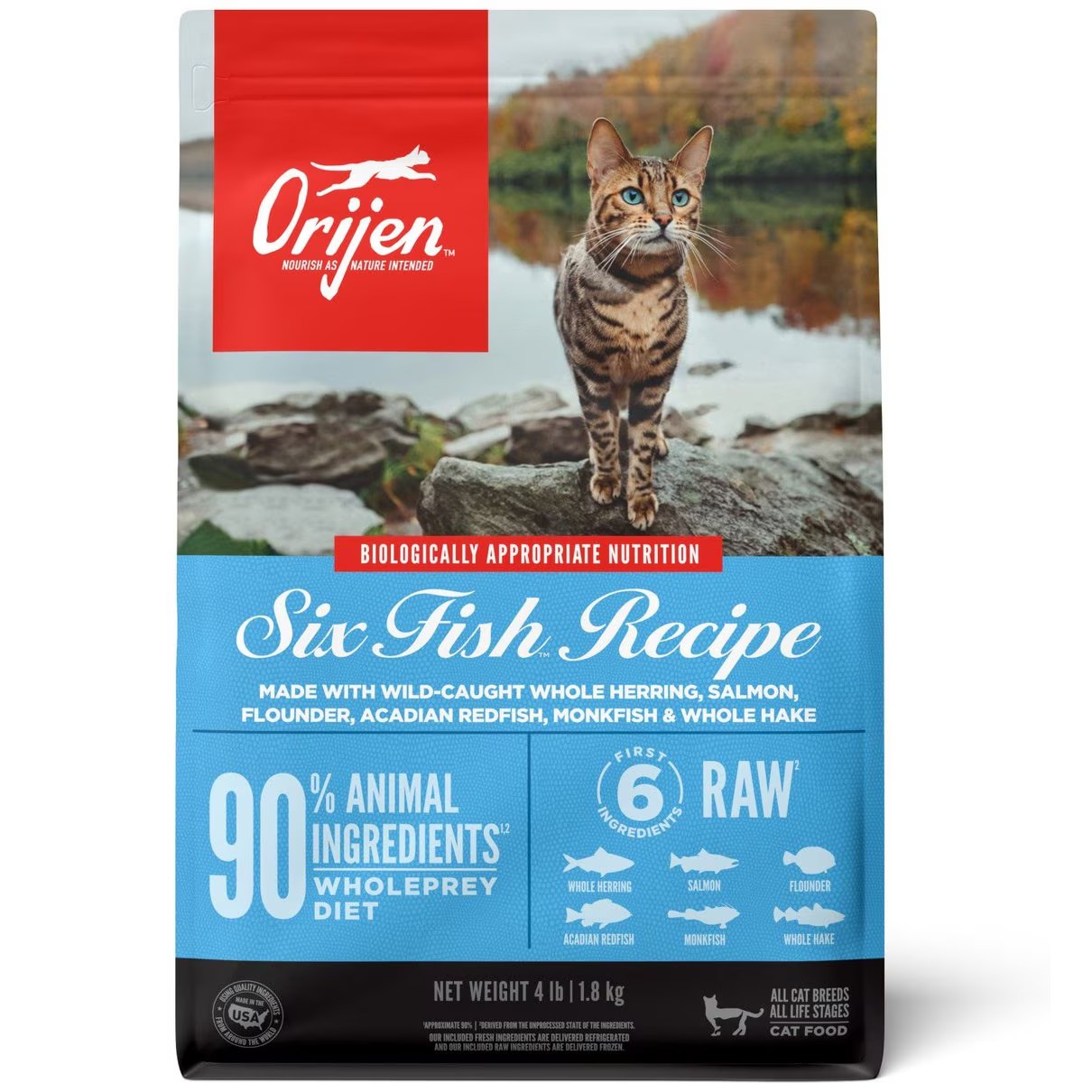 Orijen Six Fish™ Grain Free Dry Cat Food 4lb / 1.8kg | 94237-JRUZ