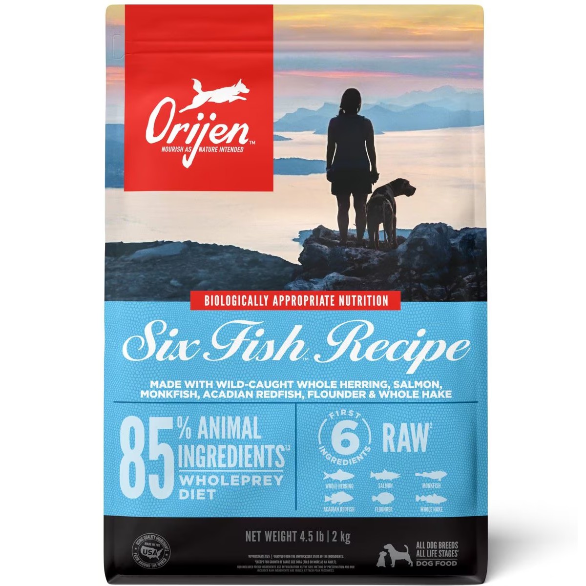 Orijen Six Fish™ Recipe Grain Free Dry Dog Food 4.5lb / 2kg | 84290-XGTQ