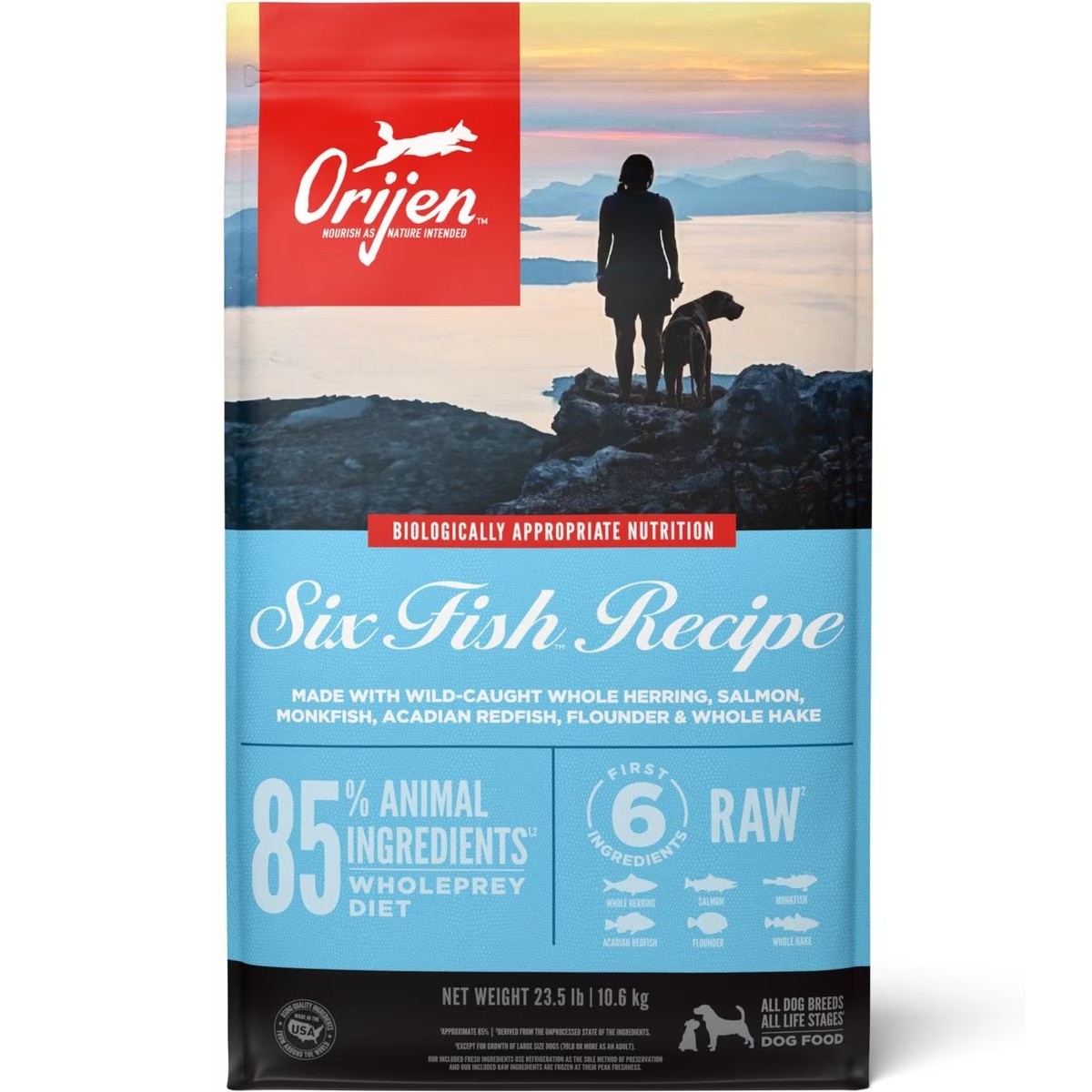 Orijen Six Fish™ Recipe Grain Free Dry Dog Food 23.5lb / 10.6kg | 10284-TNVG